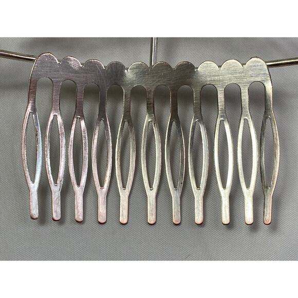 Vintage 90’s Y2K Rhinestone Tiara Silver Tone Comb Wedding Prom Bridal - Picture 10 of 11